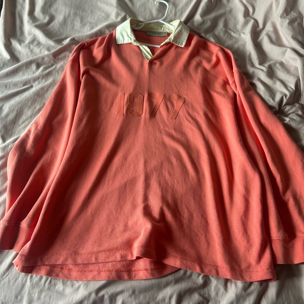 Essentials Henley Rugby Coral Oversized